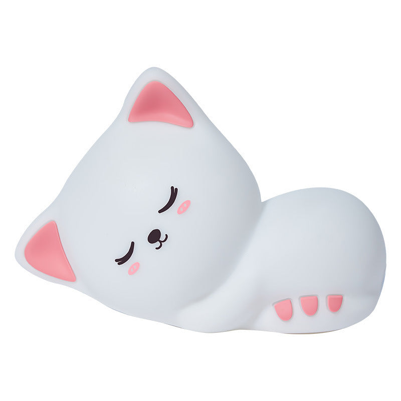 Cute Cat Silicone Night Light With Touch Function
