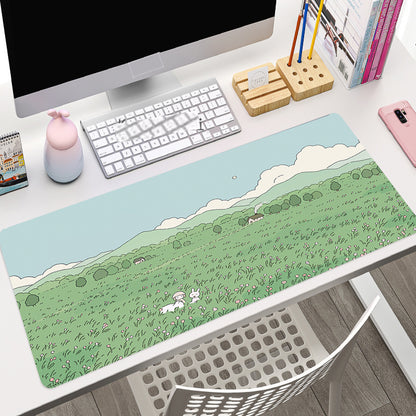 Kawaii Grass Rubber Mouse Pad Extra Long - Various Art Styles