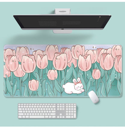 Flowers Extra Long Mouse Pad Super Cute - Various Art Styles
