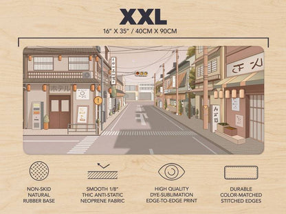 Aesthetic Street Pattern Extra Long Mouse Pad