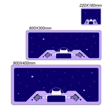 Space Cat Pattern Extra Long Mouse Pad