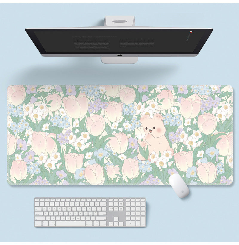 Flowers Extra Long Mouse Pad Super Cute - Various Art Styles