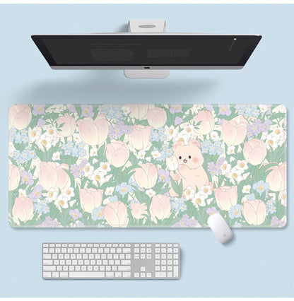 Flowers Extra Long Mouse Pad Super Cute - Various Art Styles