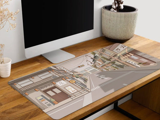 Aesthetic Street Pattern Extra Long Mouse Pad