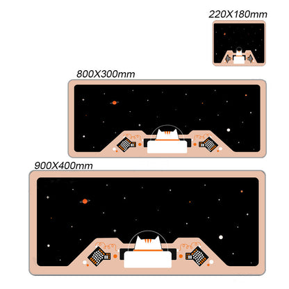 Space Cat Pattern Extra Long Mouse Pad